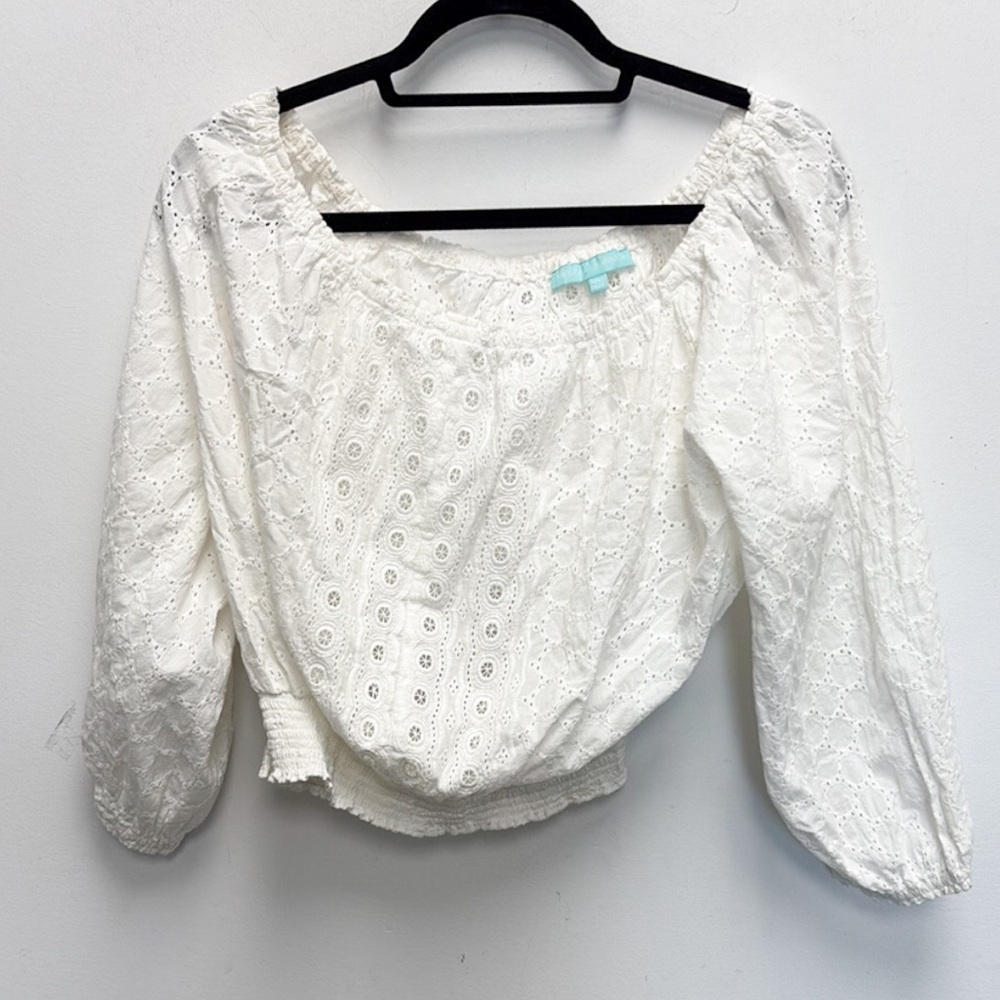 Melissa Odabash White Eyelet Blouse